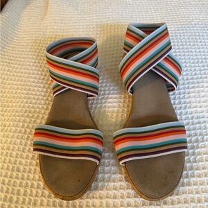 CHARLESTON SHOE CO. Multi-Color Striped Washable Sandals size 8